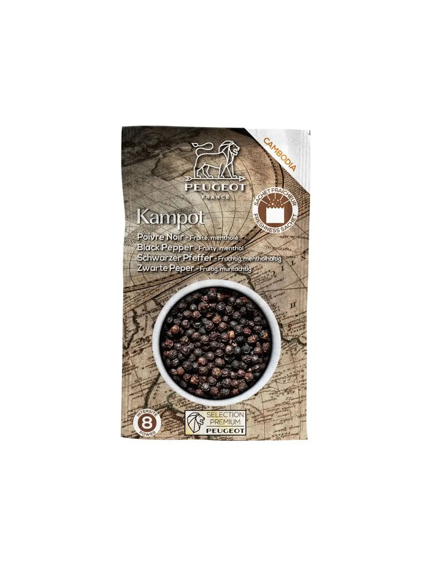 PEUGEOT | Pfeffer schwarz KAMPOT 2x20g Kamodscha | 